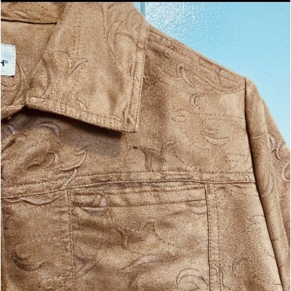 WOOLRICH Shacket Shirt Embroidered Faux suede Jacket Medium - Picture 12 of 14